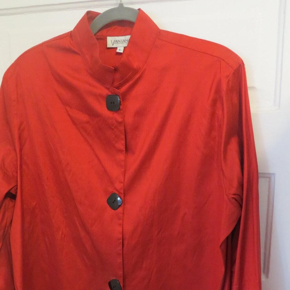 DEEP PRE SUMMER SALE! 100% Silk Mandarin Collar 3 button Jacket